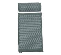 FIXOSHEE Kit de Massage Acupression 2 Pièces Tapis et Coussin Antidérapants en Coton et Abs Gris, Léger et Lavable pour Relaxation Musculaire, Bien-être Corporel et Détente Quotidienne