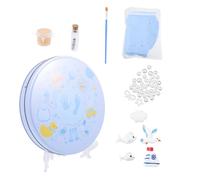 FIXOSHEE Kit de Moulage D'empreintes de Bébé -né Bleu Clair, Pâte Douce Non Toxique, Présent Souvenir pour Bébé, Mémoire des Mains et Pieds, Naissance,