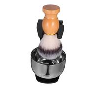 FIXOSHEE Kit de Rasage Barbe Complet avec Bol à Raser Blaireau et Support Inox pour Homme pour Soin et Nettoyage Facile