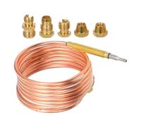 FIXOSHEE Kit de Thermocouple en Cuivre 1500mm pour Poêle à Gaz, Capteur de Température Précis Adaptateurs, Thermocouple de Remplacement pour Barbecue et Chauffage de Terrasse
