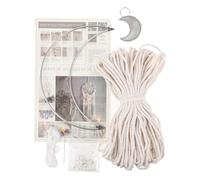 FIXOSHEE Kit Macramé Coton Épais pour DIY Tapisserie avec Anneau et Perles Corde Macramé pour Création Captures de et Décoration Murale
