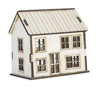 FIXOSHEE Kit Maison Miniature Bois à Peindre pour Décoration Village de Noël Modèle à Assembler pour Adultes et Garçon Fille Maison Unifiée Beige Puzzle de Scène Festive