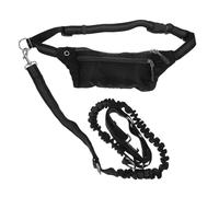 FIXOSHEE Laisse Chien avec Ceinture et Kit Laisse Élastique Choc pour Jogging Course Dressage Promenade Noir
