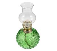 FIXOSHEE Lampe à Pétrole Vintage Brûleur à Mèche et Poignée, Lampe à Huile Rétro pour Usage Intérieur, Éclairage de Secours et Décoration D’Ambiance Apaisante