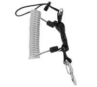 FIXOSHEE Lanière de Plongée Rétractable en Acier Inoxydable avec Boucle à Dégagement Rapide, Cordon de Sécurité Élastique pour Appareil Photo Sous-marin, Dragonne Argentée 1 Pièce,