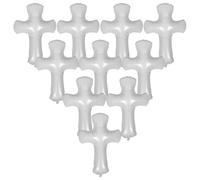 FIXOSHEE Lot de 10 Ballons Blancs de Croix 40 CM Ballon Croix pour Baptême et Première Communion Décoration Religieuse Extérieure et Intérieure Solide Anti-Fuite