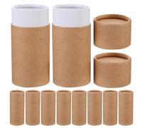 FIXOSHEE Lot de 10 Boîtes Cylindriques en Papier Kraft Conteneur Écologique pour Parfum et Flacons d'Huile Essentielle Format Moyen Adapté aux Déplacements