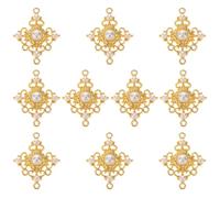 FIXOSHEE Lot de 10 Breloques Pendentifs en Croix Baroque Dorée Perles Accessoires pour Fabrication de Bijoux DIY Charms Occidentaux pour Boucles D’Oreilles et Colliers Décorations