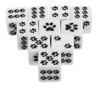 FIXOSHEE Lot de 10 Dés en Résine 16 MM à Motif Patte D’Ours Cartoon Accessoires de Jeu de Société Compacts et Légers pour Jeux de Hasard et Divertissement à Domicile Fête ou Karaoké