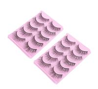 FIXOSHEE Lot De 10 Paires De Faux Cils Denses Strass, Taille Moyenne, Naturels Et Réalistes, Pour Femmes, Maquillage De Scène Et Soirée