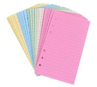 FIXOSHEE Lot de 100 Feuilles Recharge Papier A5 Ligné Coloré Inserts de Planificateur à 6 Trous pour Bloc-Notes Papier Cahier pour Étudiants Prise de Notes Bureau et Voyage