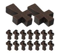 FIXOSHEE Lot de 100 Pendentifs Croix en Bois Naturel Miniatures Breloques Crucifix Percées Petites Croix pour Création de Bijoux Religieux Colliers Bracelets et Boucles D’Oreilles