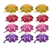 FIXOSHEE Lot de 12 Ballons en Aluminium Forme Tournesol 18 Pouces Couleurs Jaune Rose Violet et Rouge Accessoires de Ballons de Fête pour Anniversaire Shower et Décoration