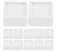 FIXOSHEE Lot de 12 Boîtes D’Exposition pour Pierres Précieuses 3 CM Coffrets Carrés Transparents avec Mousse Intérieure Blanche Vitrines pour Cristaux Bagues et Bijoux Organisateurs