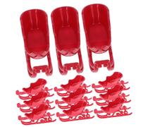 FIXOSHEE Lot de 12 Décorations Traîneau De Noël Miniatures en Plastique Rouge 7 Cm, Ornements Suspendus Sapin Ou Décorations De Table Festives pour Fêtes De Noël