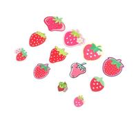 FIXOSHEE Lot de 12 Patchs Brodés de Fraise Thermocollants Appliques Décoratives pour Vêtements Paquet et Jeans Taille Compacte pour Couture DIY et Réparation Textile