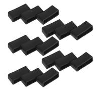 FIXOSHEE Lot de 15 Passants de Bracelet de Montre en Silicone Noir 21 MM Anneaux de Maintien Étanches Compatibles Montres Connectées Sport Accessoires Pratiques pour Remplacement et