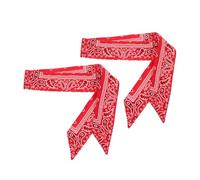 FIXOSHEE Lot de 2 Bandeaux de Pirate Rouges en Tissu Élastique Motifs Paisley Serrage-Tête Anti-Transpiration pour Sport Course Yoga - Accessoires Coiffure Unisexes Polyvalents