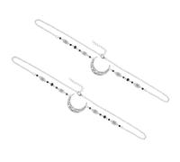 FIXOSHEE Lot de 2 Chaînes Frontales Vintage Lune Creuse en Alliage Cristaux Noirs, Serrage-têtes Décoratifs pour Femme, Accessoires Cheveux Élégants pour Mariage et Anniversaire