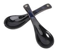 FIXOSHEE Lot de 2 Cuillères en Céramique Chinoise Multifonctions, Style Traditionnel, Cuillères à Soupe Résistantes la Chaleur pour Maison et Restaurant, Vaisselle pour Bouillie et Ramen,