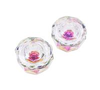 FIXOSHEE Lot de 2 Cupules à Ongles en Verre Octogonales avec Couvercle, Mini Récipient pour Liquide Acrylique, Usage Professionnel et Personnel, Accessoires Nail Art pour Salons et Écoles