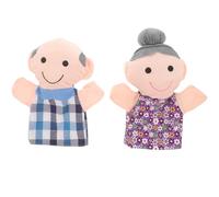 FIXOSHEE Lot de 2 Marionnettes à Main Famille pour Garçon et Filles, Tissu Doux et Flexible, Taille Adaptée Tout-Petits 1-3 Ans, Marionnettes Grand-père et Grand-mère, Jeu de Rôle Éducatif