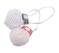 FIXOSHEE Lot de 2 Mini Toques de Chef en Coton Doux 10-15 CM Noir à Pois et Rouge à Pois Accessoires pour Peluches Poupées et Petits Animaux pour Jeux de Rôle et Déguisements