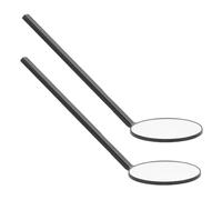 FIXOSHEE Lot de 2 Miroirs Ronds Noirs 18,8 X 6,1 Cm en Verre D'inspection, Accessoires Professionnels pour Techniciennes en Extensions de Cils, Miroir à Cils de Salon Portable