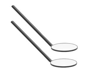 FIXOSHEE Lot de 2 Miroirs Ronds Noirs 18,8 X 6,1 Cm en Verre D'inspection, Accessoires Professionnels pour Techniciennes en Extensions de Cils, Miroir à Cils de Salon Portable