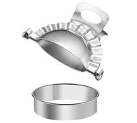 FIXOSHEE Lot de 2 Moules à Raviolis en Acier Inoxydable 304, Outils pour Emballer les Raviolis Empanadas, Presse Pâte Manuel Cuisine Maison, Facile à Nettoyer et Hermétique