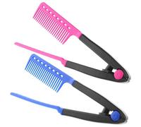 FIXOSHEE Lot de 2 Peignes à Cheveux de V Peigne Lisseur pour Cheveux Accessoires de Coiffure Féminine Couleurs Rose et Bleu Outil Pratique pour Salon et Usage Domestique de Barbier