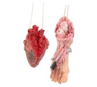 FIXOSHEE Lot de 2 Pendentifs Halloween Organes Humains Simulés Décorations Effrayantes pour Maison Hantée Accessoires Suspendus Décoration Fête et Farces