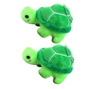 FIXOSHEE Lot de 2 Pendentifs Tortues en Peluche Verte, Mini Porte-clés Tout Doux pour Paquet à Dos, Décoration Suspendue Mignonne et Légère, Ornement Peluche Tortue pour Clés et Paquet