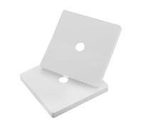 FIXOSHEE Lot de 2 Plaques de Finition Murales Carrées en Plastique Blanc Cache-Trou Décoratif avec Trou de 12 MM Garniture Murale pour Rénovation Maison et Bureau Cache-Bride Solide et