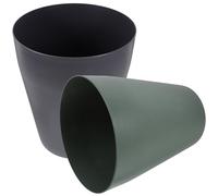 FIXOSHEE Lot de 2 Poubelles sans Couvercle Ovales Petite Taille, Plastique Solide Bleu Foncé et Vert Foncé, Poubelle de Bureau Cuisine, Corbeilles à Papier Pratiques pour Salle de Bain