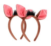 FIXOSHEE Lot de 2 Serrage-têtes Oreilles de Cochon en Tissu Ultra Doux, Accessoires pour Cheveux Garçon et Filles, Bandeaux Décoratifs pour Fête, Cosplay et Déguisement Animal, Léger