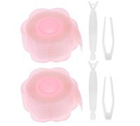 FIXOSHEE Lot de 2 sets d’autocollants invisibles pour double paupière en dentelle forme olive 360 pièces avec pince à épiler et maquillage yeux naturel sans colle effet