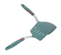 FIXOSHEE Lot de 2 Spatules à Frire en Silicone Alimentaire Spatule à Large Fentes Antiadhésive Résistantes à la Chaleur Couleur Vert Foncé pour Crêpes Œufs Poisson - Ustensiles
