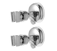 FIXOSHEE Lot de 2 Supports de Douchette à Ventouse en Acier Inoxydable Fixation sans Perçage Réglables en Hauteur Résistants à L’Humidité Accessoires Pratiques pour Salle de Bain