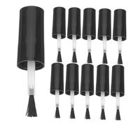 FIXOSHEE Lot De 20 Bouchons De Flacons Vernis à Ongles Avec Brosse, Petit Format 10 Ml, Applicateur Précis, Recharge Pour Manucure Maison, Adapté Vernis Gel Et Classique, Noir Brillant