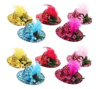 FIXOSHEE Lot de 24 Chapeaux Melon Paillettes pour Animaux De Compagnie en Polyester, Taille Unique, Accessoire Fête, Déguisement pour Hamster, Lapin Et Petit Rongeur
