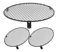 FIXOSHEE Lot de 3 Abat-Jours Anti-Brûlure pour Lampe Chauffante de Terrarium Grille Ronde en Fer 143 CM Compatible 55 et 58 Profondeur Protection Thermique Ventilée pour Habitat