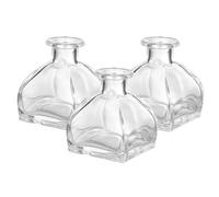 FIXOSHEE Lot de 3 Bocaux Décoratifs en Verre Transparent 150 ML à Large Ouverture, Bouteilles Rechargeables pour Diffuseur D'huiles Essentielles et Aromathérapie, pour Maison, Spa