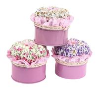 FIXOSHEE Lot de 3 Boîtes à Aiguilles Brodées Multicolores pour Couture et Bricolage, Coussins à Épingles Portables avec Rangement Pratique, Accessoires de Couture pour Loisirs Créatifs