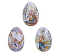 FIXOSHEE Lot de 3 Boîtes à Bonbons Œuf de Pâques en Fer Format Petit 65 X 45 X 5 CM Coffrets D’Emballage Réutilisables Décoration Festive pour Rangement de Bonbons et Petits Objets
