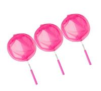 FIXOSHEE Lot de 3 Filets Télescopiques Extensibles en Acier Inoxydable pour Garçon et Filles, Filets à Insectes et Pêche Couleur Rose, Outils de Plein Air Sécuritaires et Légers