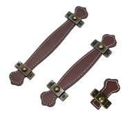 FIXOSHEE Lot de 3 Poignées de Meuble en Alliage de Zinc Cuir PU Couleur Marron Clair Modèle 808 Simple Trou Poignées de Tiroir et Armoire Style Rétro Accessoires pour Meubles