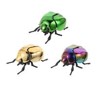 FIXOSHEE Lot de 3 Scarabées Réalistes à Remonter, Jouets Éducatifs Interactifs en Plastique Mouvements Tête et Queue, Modèles d'apprentissage du Hanneton pour Garçon et Filles, Décoration