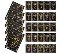 FIXOSHEE Lot de 31 Cartes de Numéro de Table Mariage en Papier Marque-Place Spécial Table d'Honneur, Design Élégant, Réutilisables, pour Événements Festifs