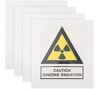 FIXOSHEE Lot de 4 Autocollants D'avertissement de Sécurité Radiation, Panneau de Prudence Symbole de Rayonnement, Autocollants Radioactivité Résistants pour Usage Intérieur et Extérieur,
